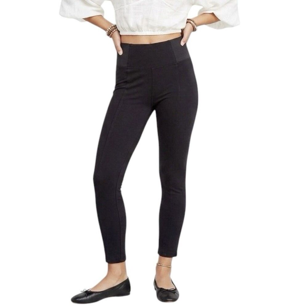 Loft Outlet Womens Black Stretch Pants Dressy Leggings Slim Office Sz Small